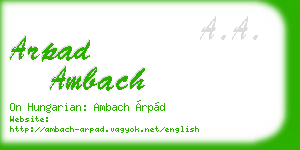arpad ambach business card
